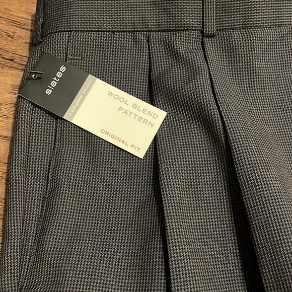 NWT Slates Original Fit wool blend pattern Slacks size W38 L34 - Picture 2 of 9